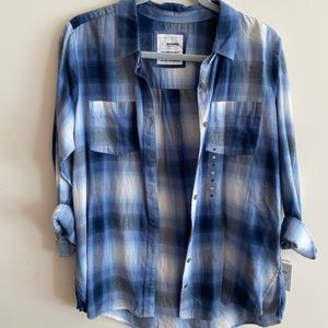 Sonoma Flannel Shirt, Medium, Blue